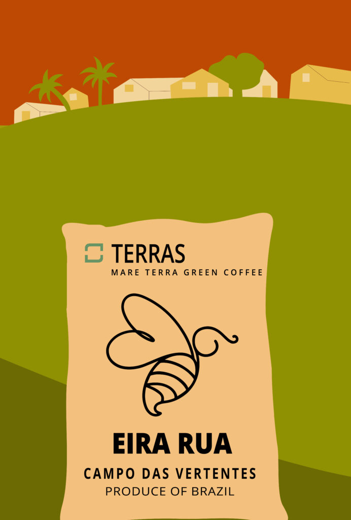 Saco de café Terras Eira Rua da região cafeeira do Campo das Vertentes