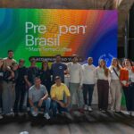 Grupo de catadores participantes del Pre Open de Cata – Brasil 2025 durante el Santos Festival de Café